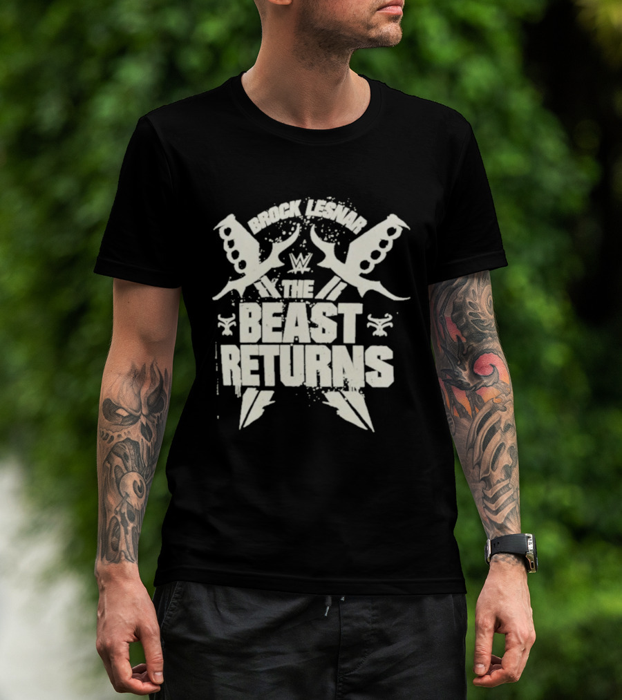 Brock Lesnar WWE The Beast Returns Knuckle Dusters Lightning T-Shirt