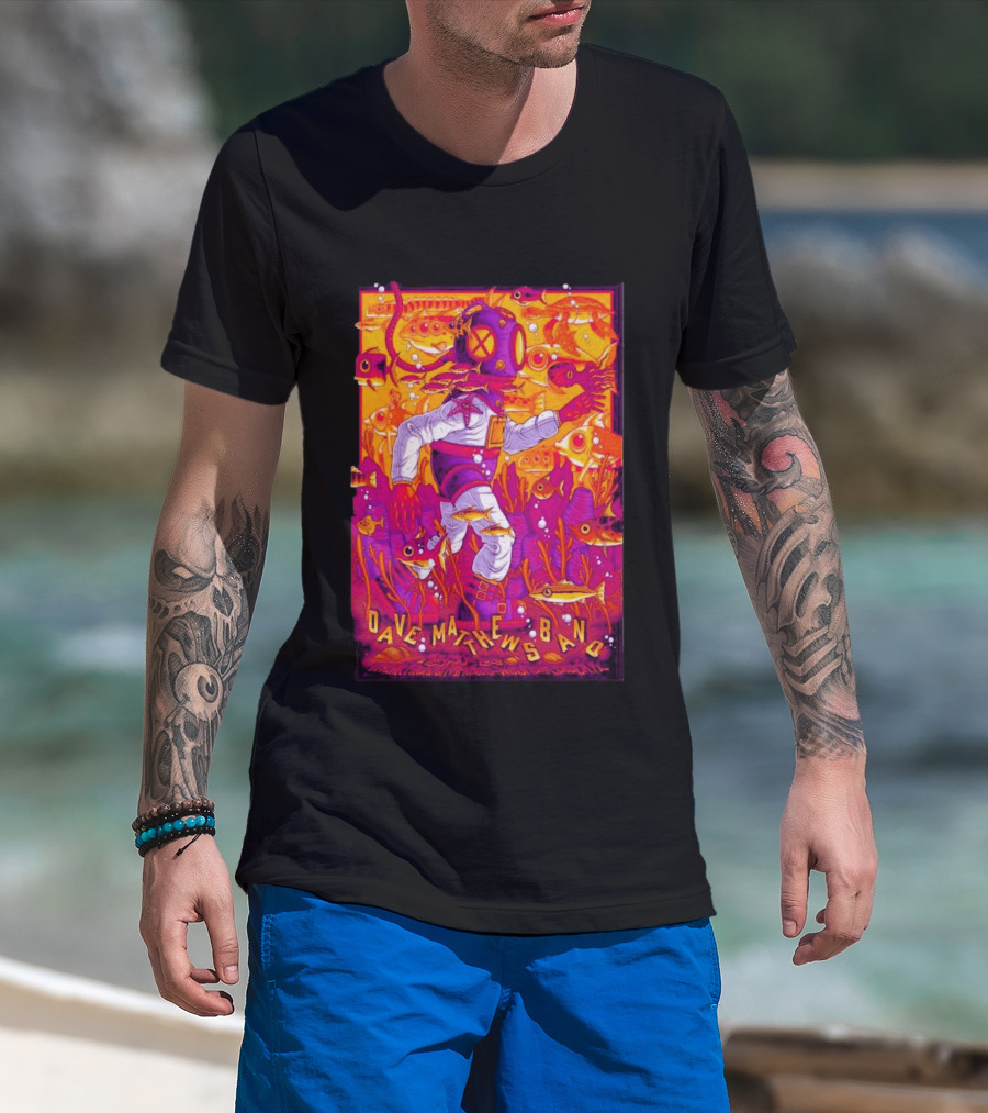 Dave Matthews Band Diver Illustration May 30 2026 ITHINK Financial Amphitheatre West Palm Beach FL T-Shirt
