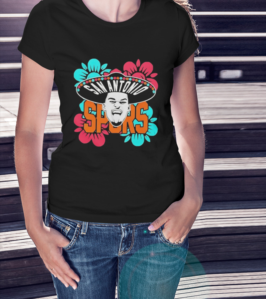 San Antonio Spurs Dejounte Murray Floral Sombrero T-Shirt