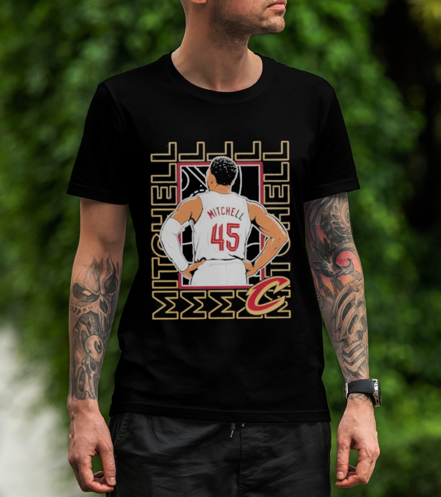 Cleveland Cavaliers Mitchell 45 Basketball Star Pose T-Shirt