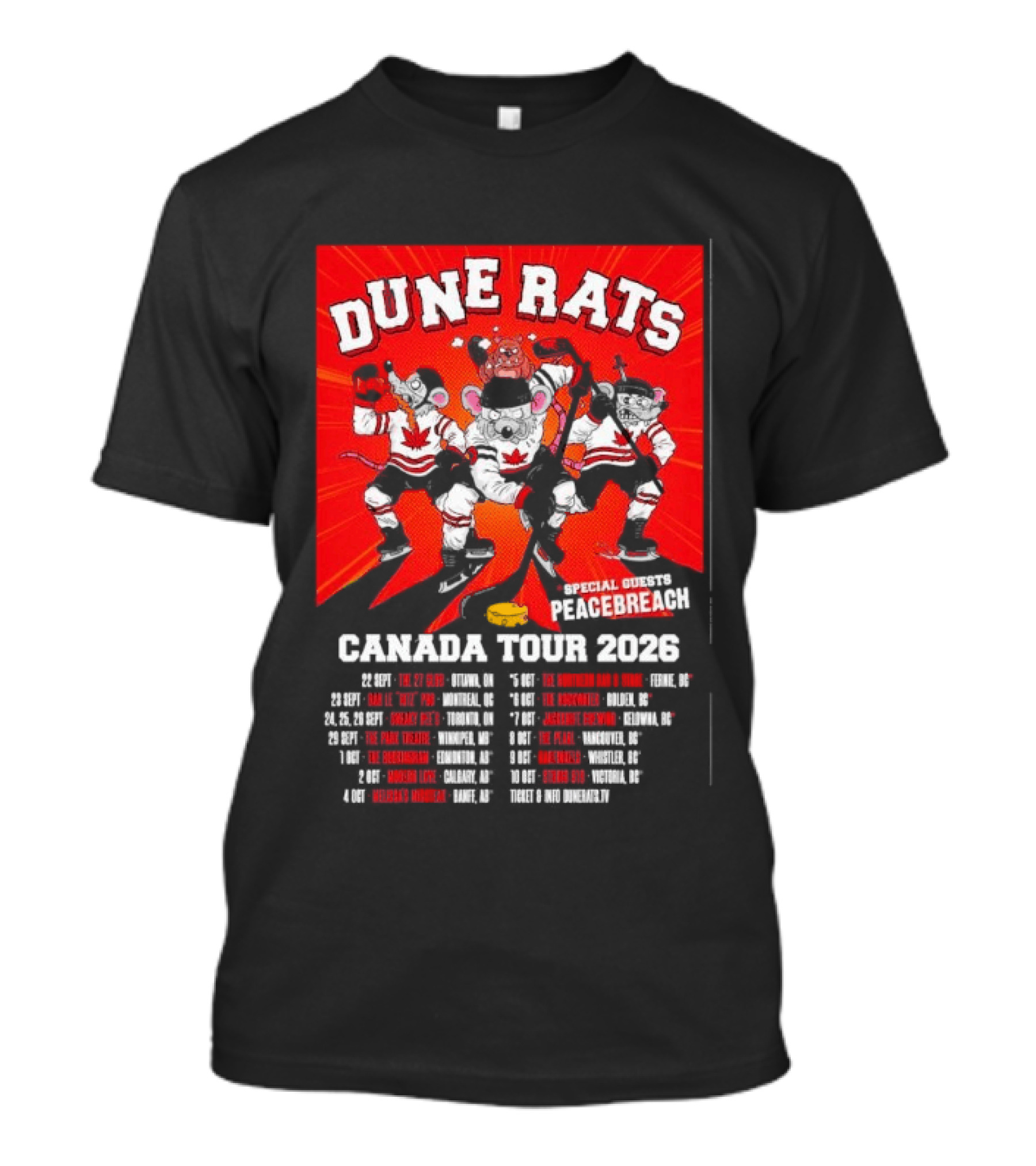 Dune Rats Peacebreach Special Guests Canada Tour 2026 Dates T-Shirt