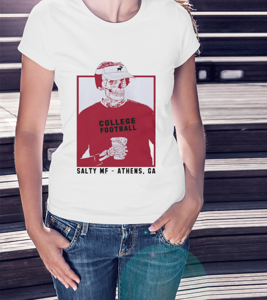 Skeleton College Football Athens Georgia Salty MF Gameday T-Shirt