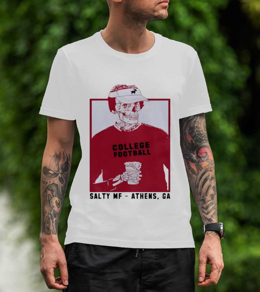 Skeleton College Football Athens Georgia Salty MF Gameday T-Shirt