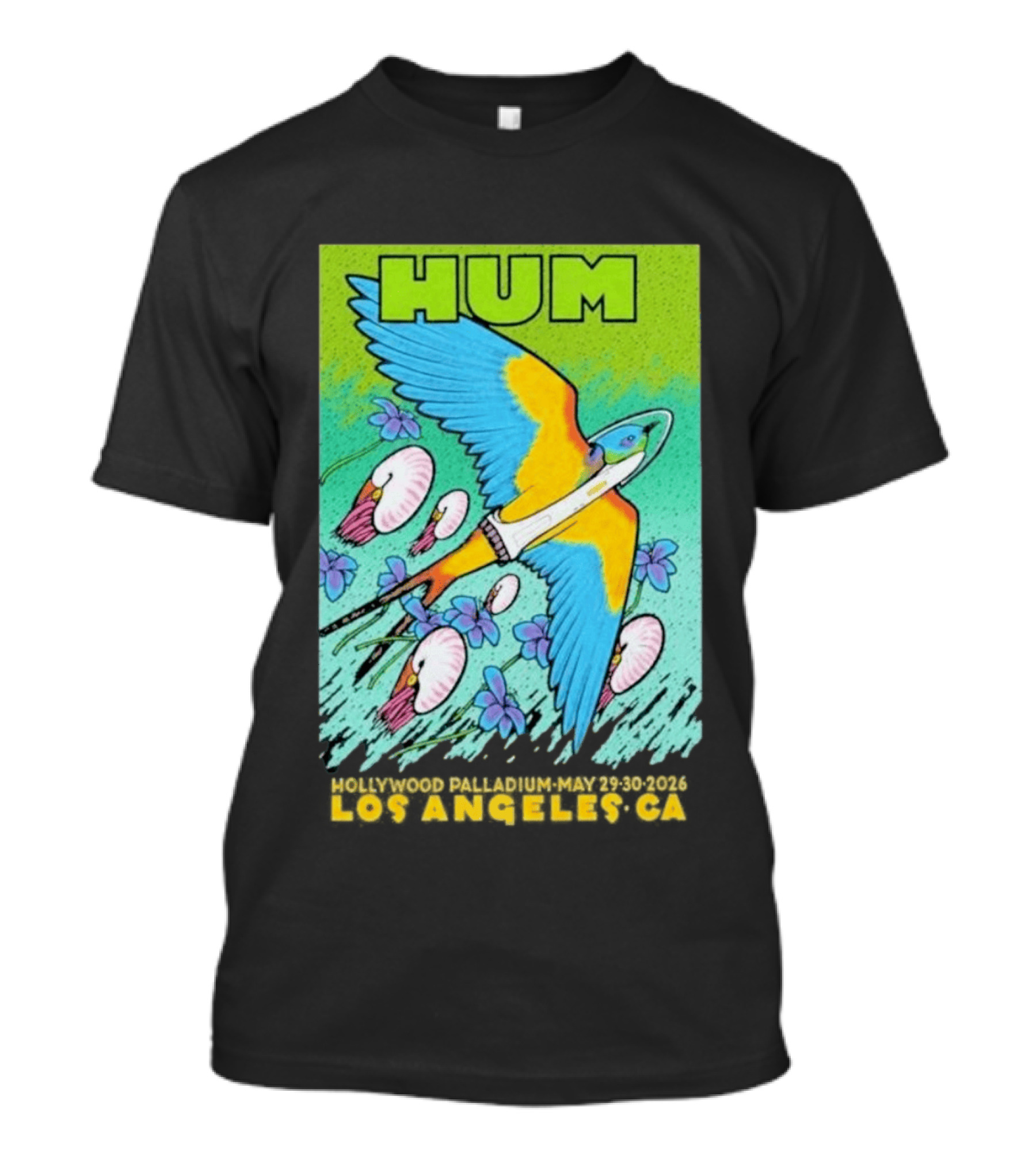Hum Los Angeles May 29 + 30 2026 CA Vibrant Bird And Flowers T-Shirt