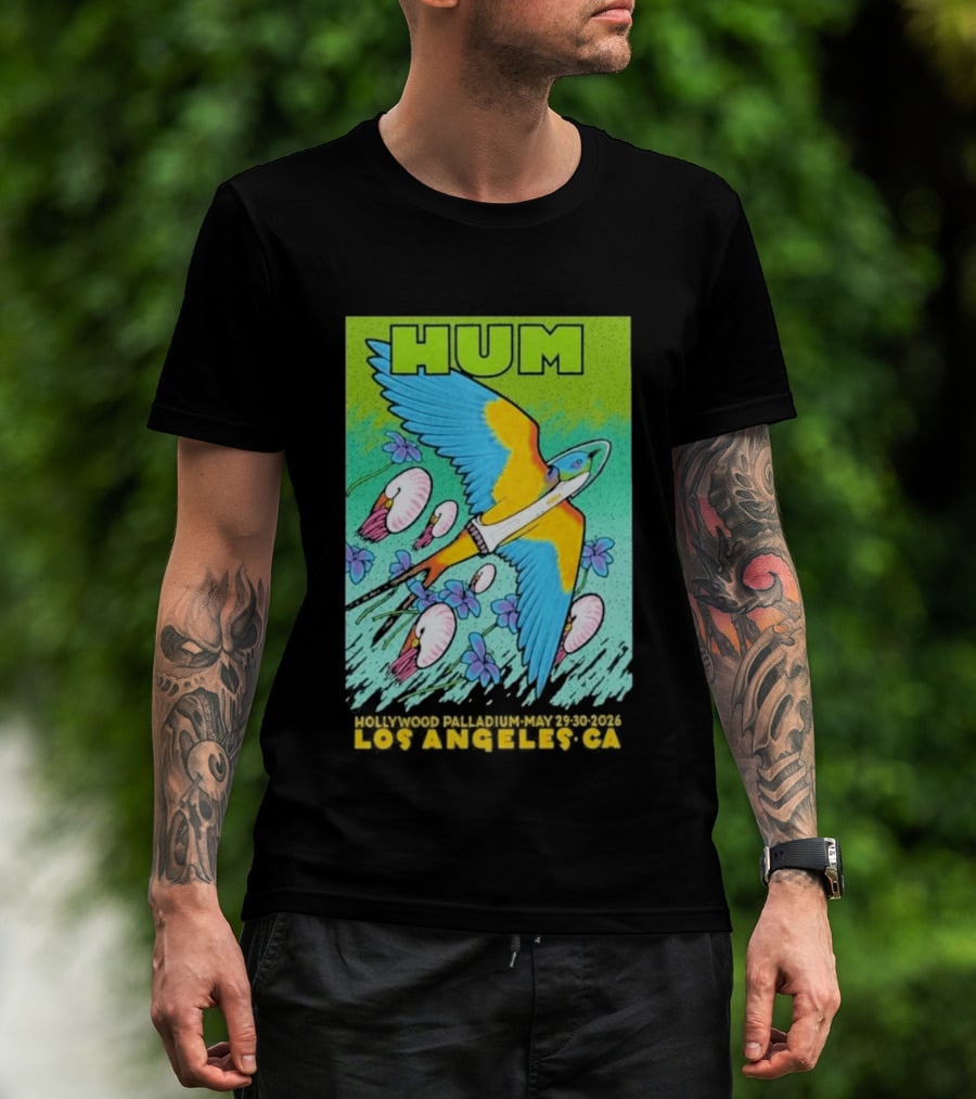 Hum Los Angeles May 29 + 30 2026 CA Vibrant Bird And Flowers T-Shirt