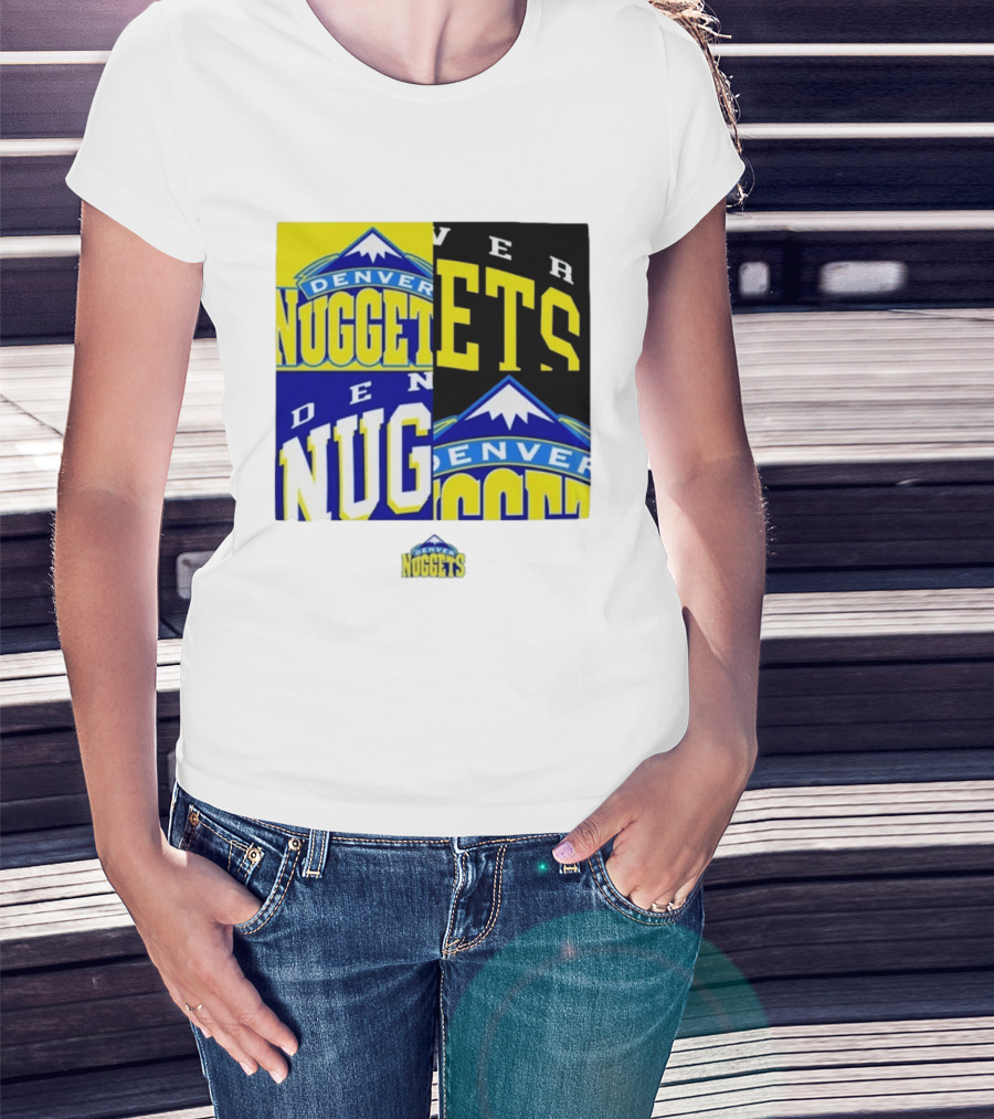 Denver Nuggets New Era Block Retro Split Collage T-Shirt