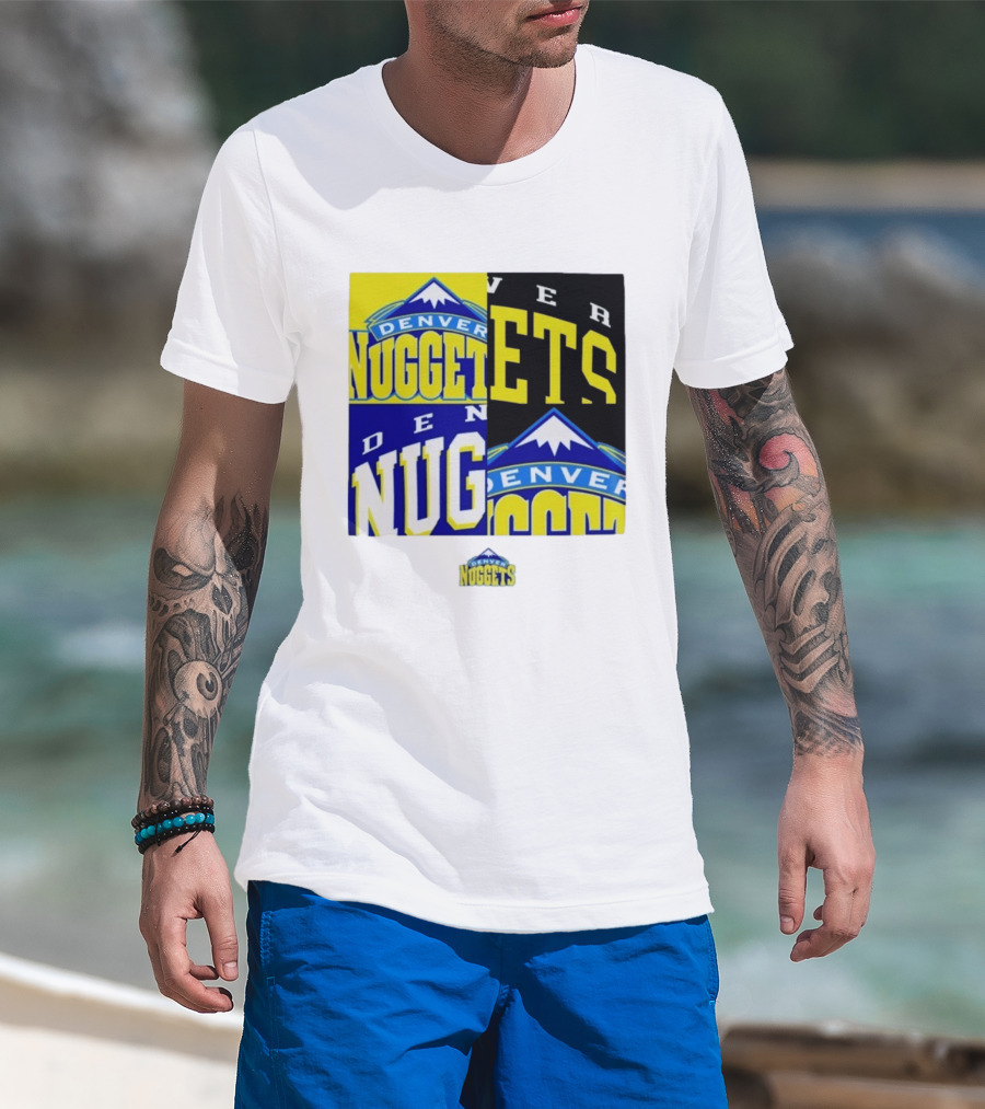 Denver Nuggets New Era Block Retro Split Collage T-Shirt