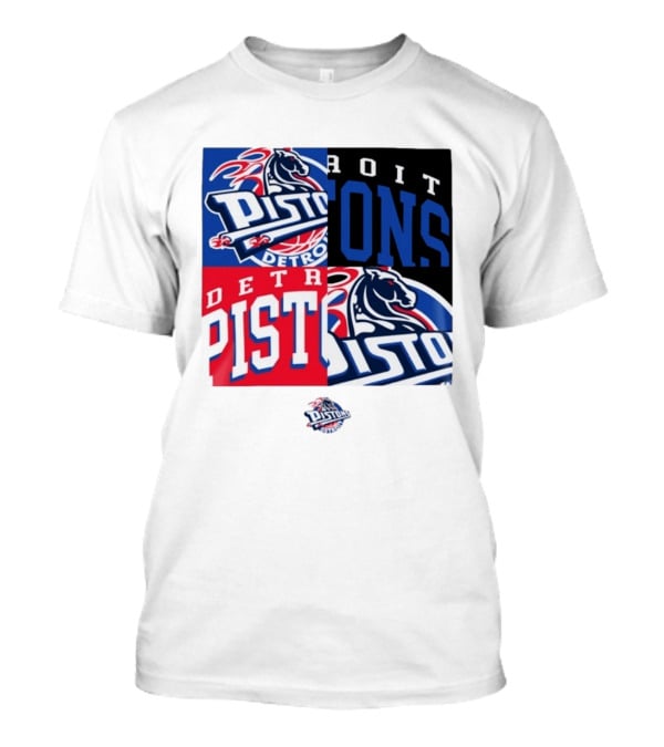 Detroit Pistons New Era Block PISTONS DETROIT Basketball T-Shirt