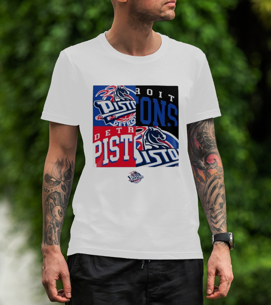 Detroit Pistons New Era Block PISTONS DETROIT Basketball T-Shirt