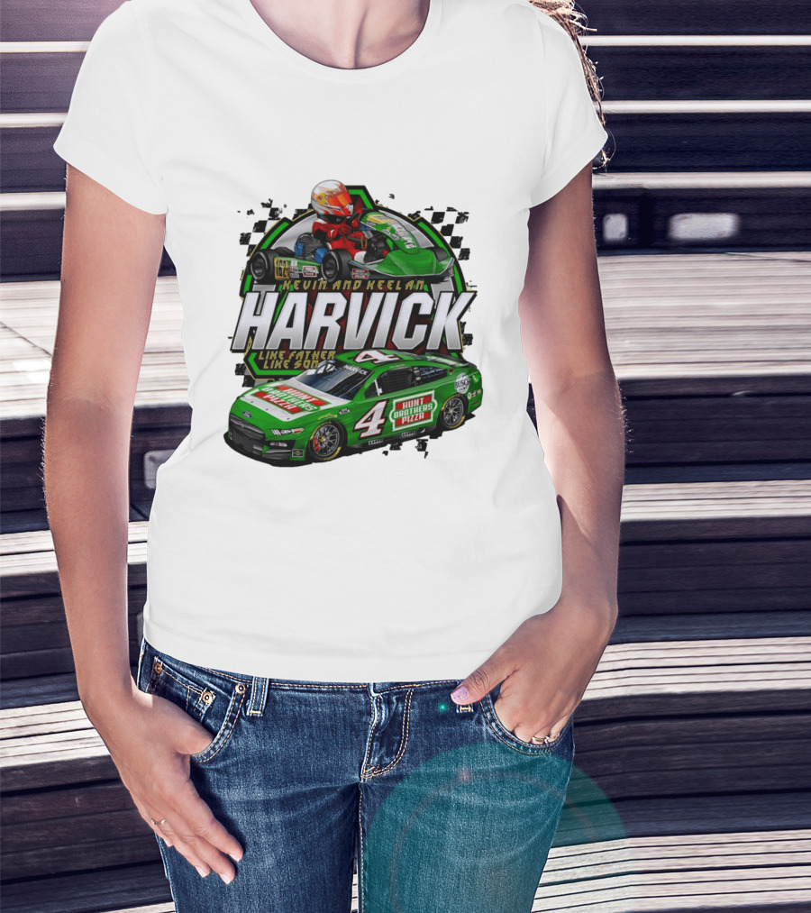 Kevin Keelan Harvick NASCAR 4 Hunt Brothers Pizza Busch Light Like Father Like Son T-Shirt