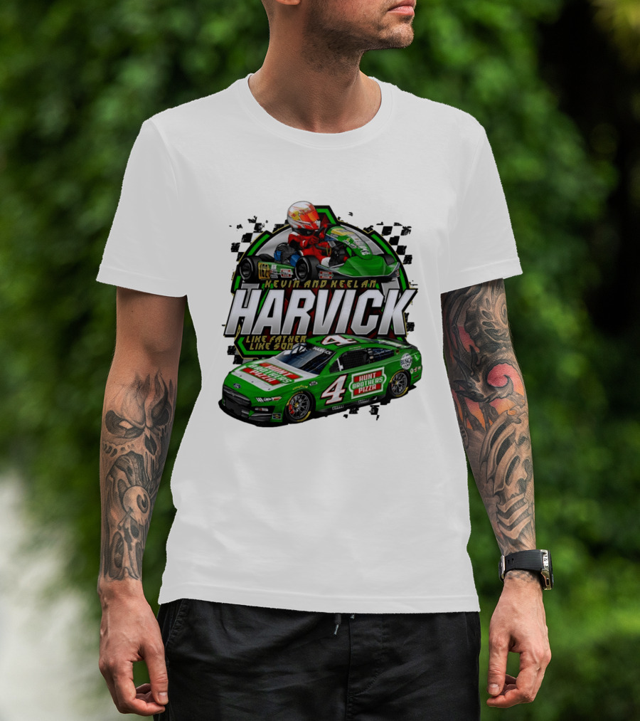 Kevin Keelan Harvick NASCAR 4 Hunt Brothers Pizza Busch Light Like Father Like Son T-Shirt