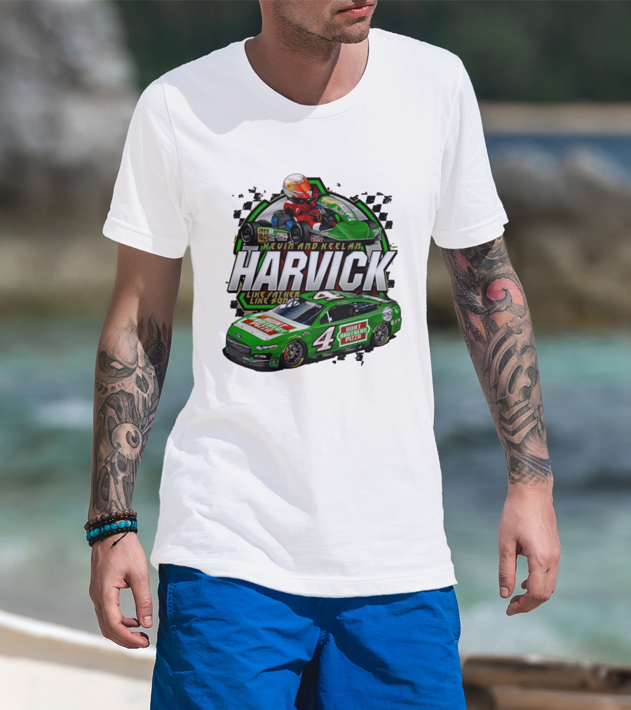Kevin Keelan Harvick NASCAR 4 Hunt Brothers Pizza Busch Light Like Father Like Son T-Shirt