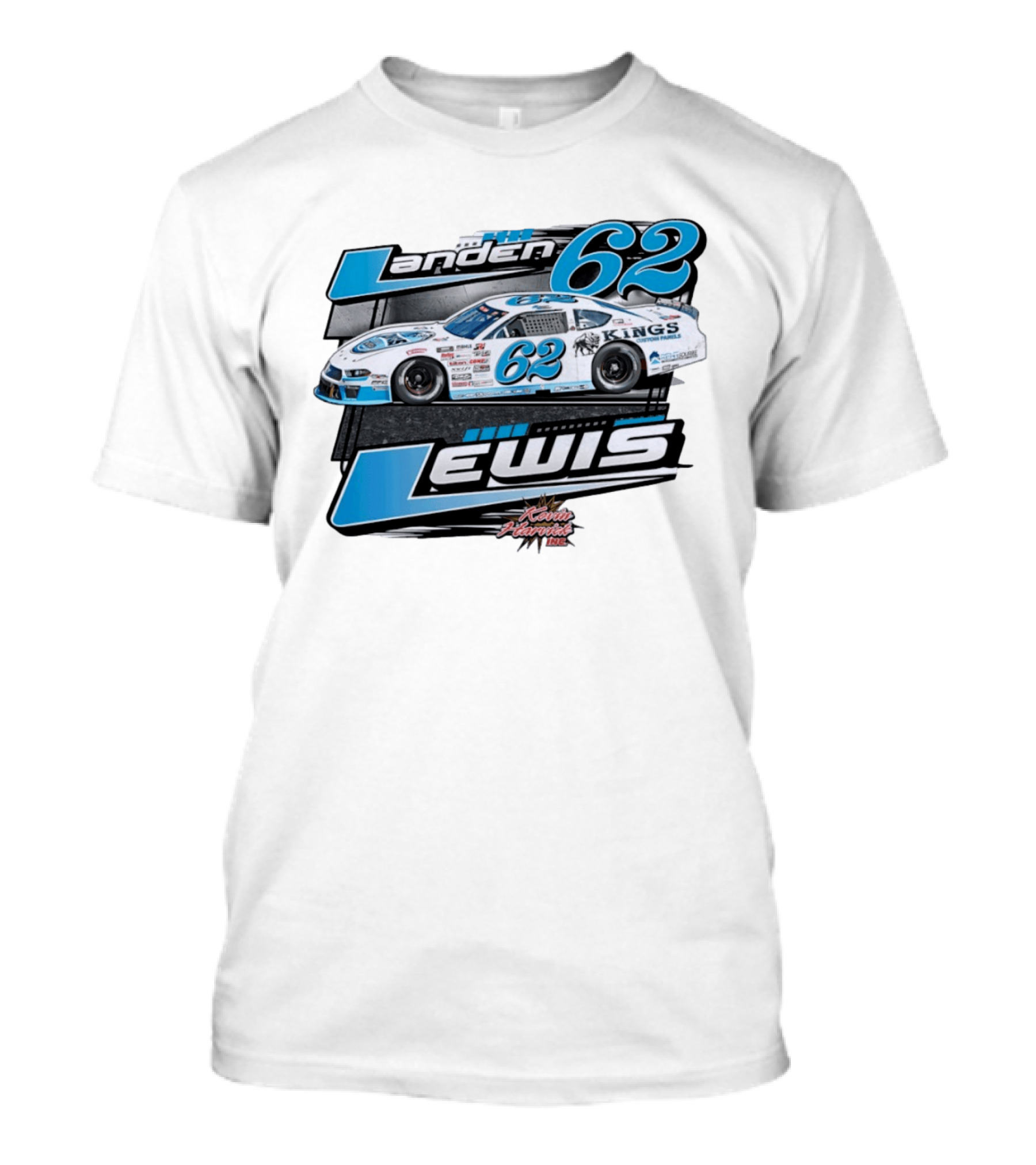 Landen 62 Lewis Kings Custom Panels Kevin Harvick Inc Racing Car T-Shirt