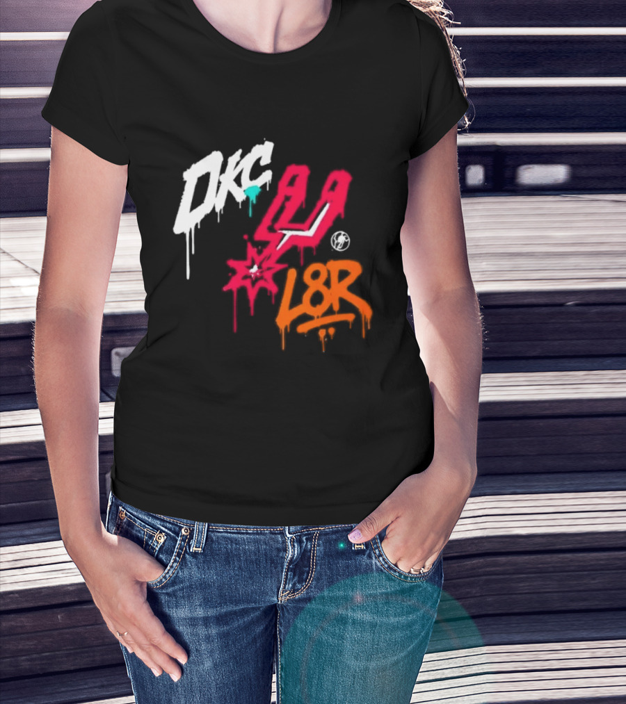 OKC Spurs U L8R Basketball Graffiti T-Shirt