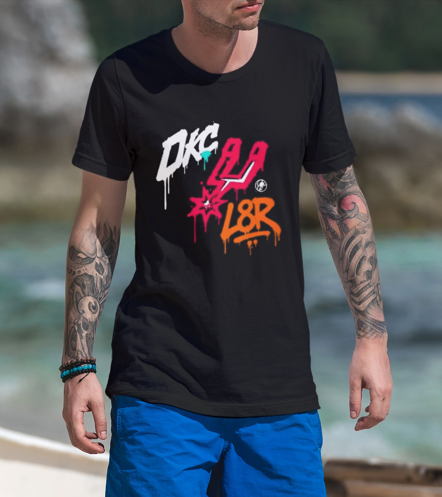 OKC Spurs U L8R Basketball Graffiti T-Shirt