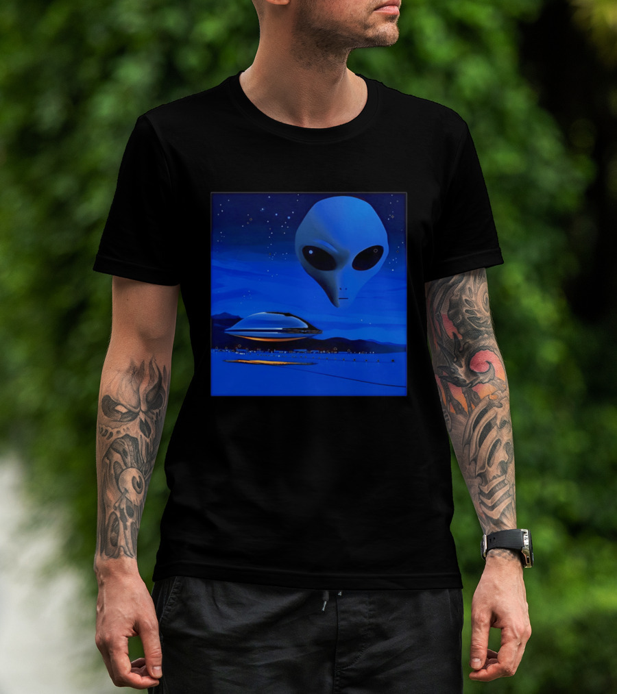 Aline UFO Portrait Night Sky Scene T-Shirt