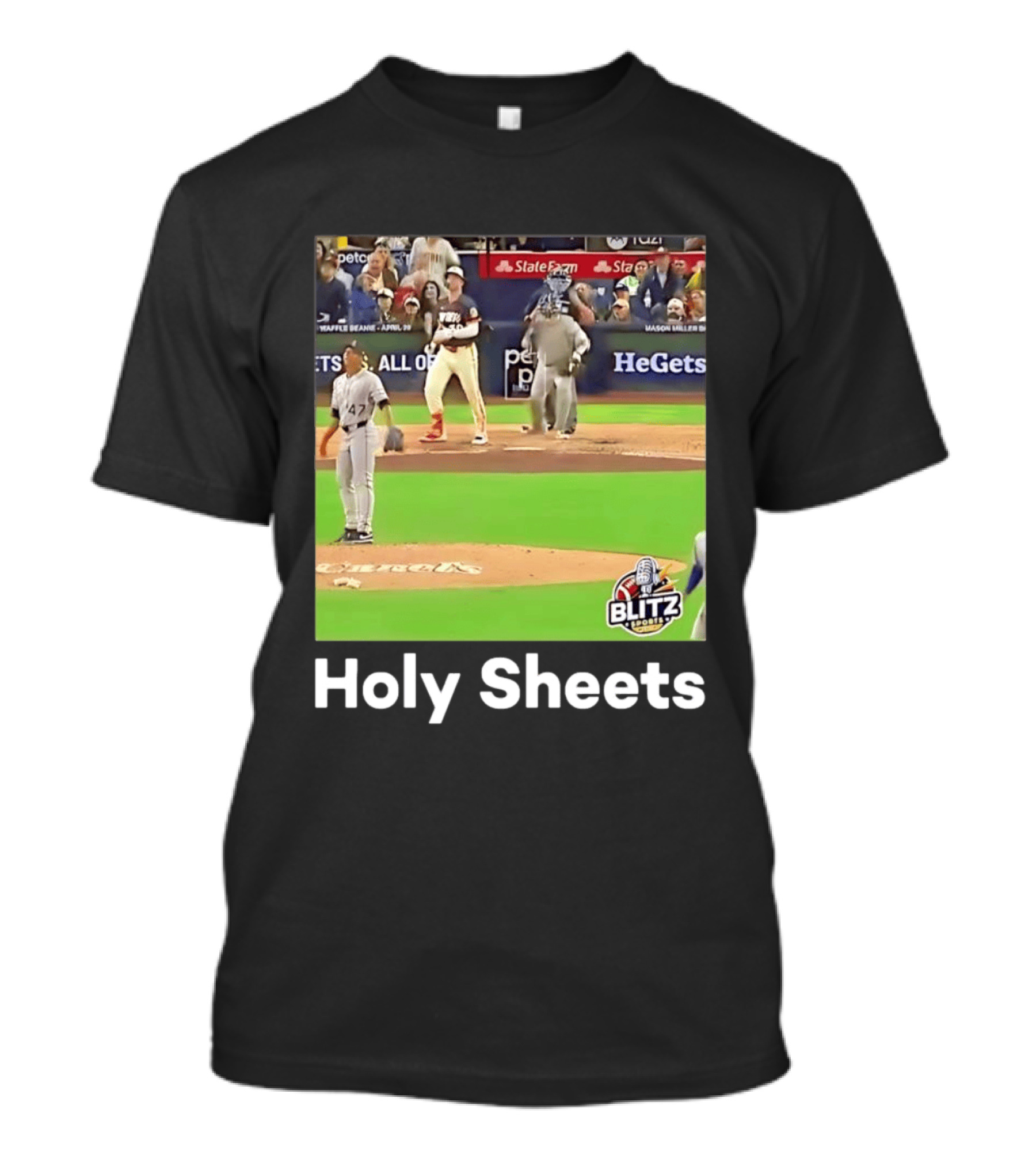 Mason Miller Holy Sheets Blitz Sports MLB HeGets State Farm Waffle Beanie T-Shirt