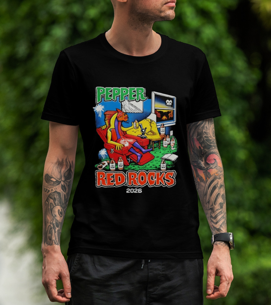 Pepper Red Rocks Amphitheatre 2026 Morrison Colorado Psychedelic Vibes T-Shirt
