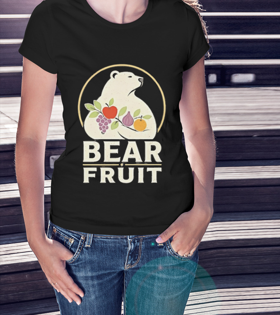 Bear Fruit Polar Bear Grapes Apple Fig Orange T-Shirt
