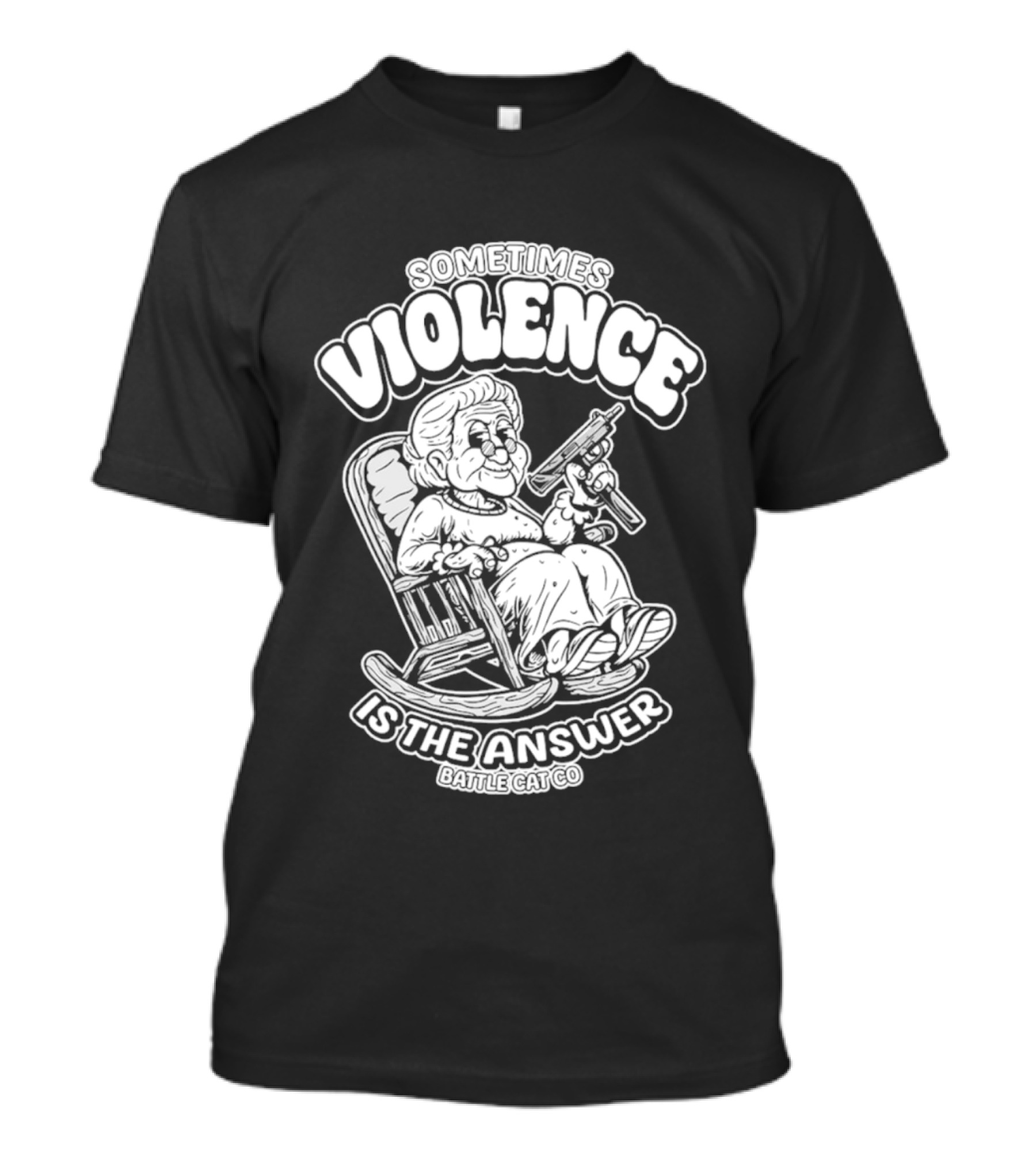 Grandma Sometimes Violence Is The Answer Retro Funny Guns T-Shirt