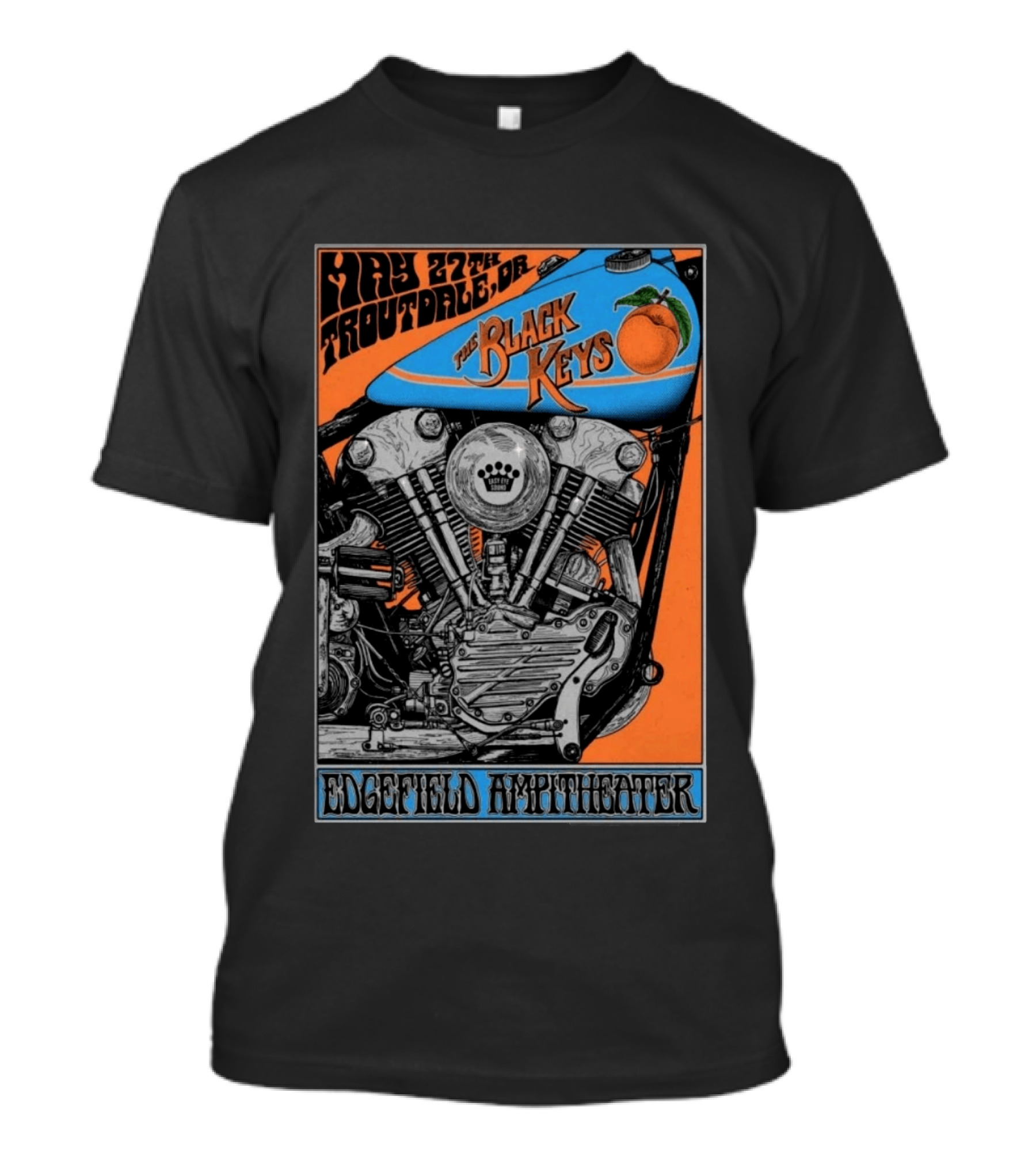 May 27 Troutdale OR The Black Keys Motorcycle Edgefield Amphitheater T-Shirt