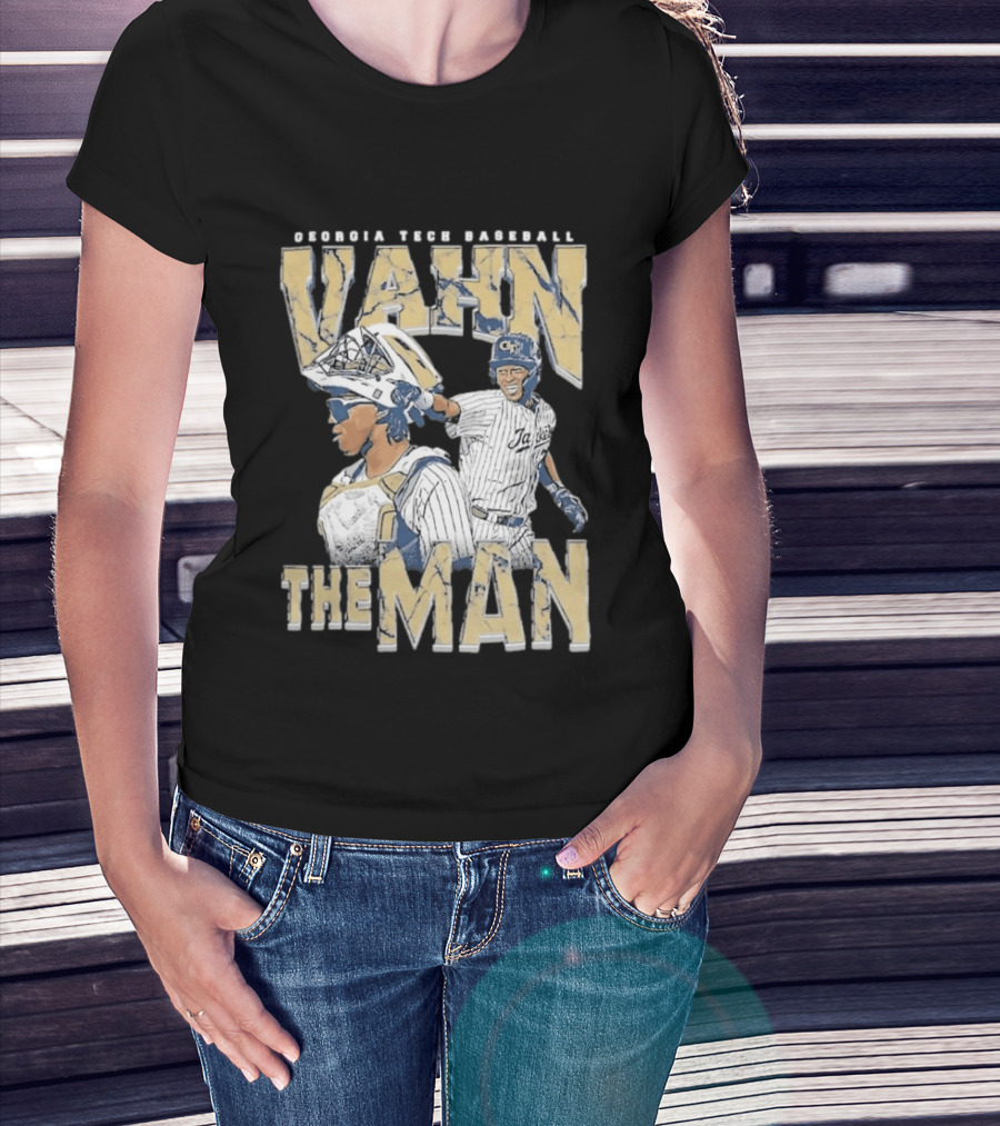 Georgia Tech Baseball Vahn The Man Navy T-Shirt