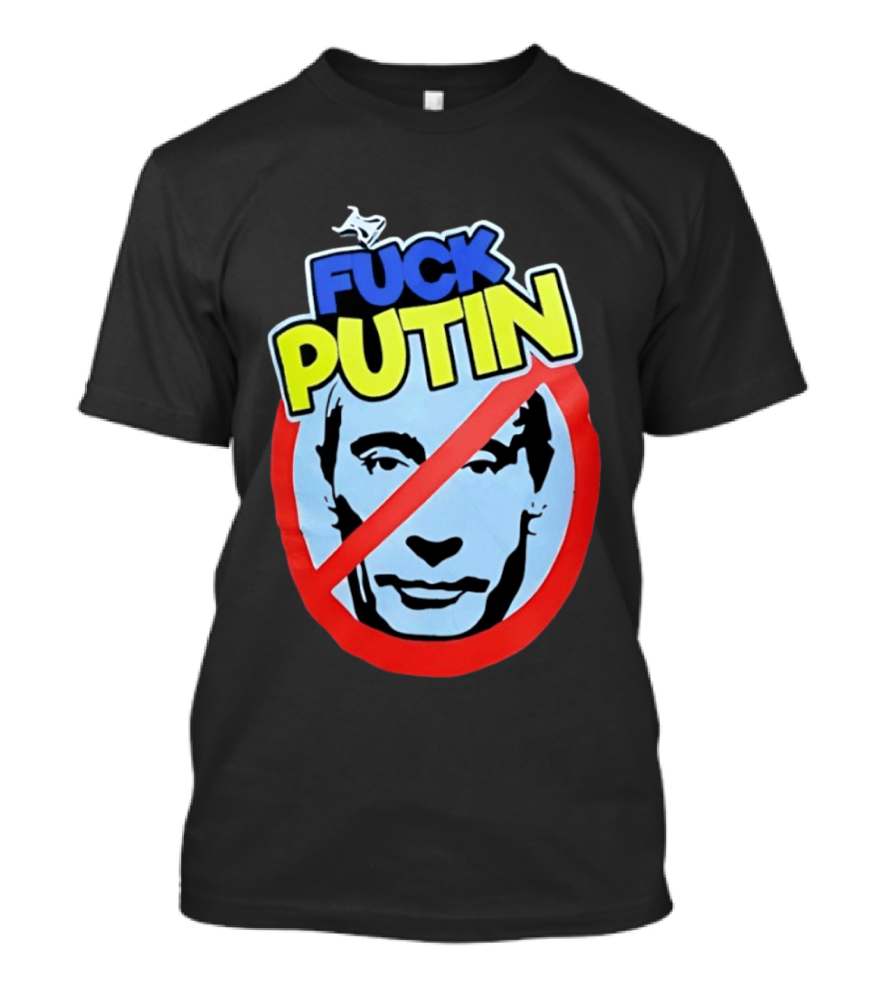 FUCK PUTIN Red Circle Icon With Blue And Yellow T-Shirt