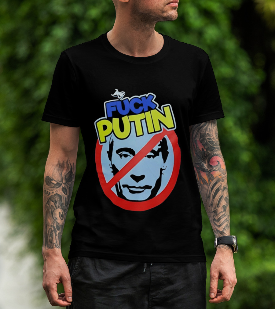 FUCK PUTIN Red Circle Icon With Blue And Yellow T-Shirt