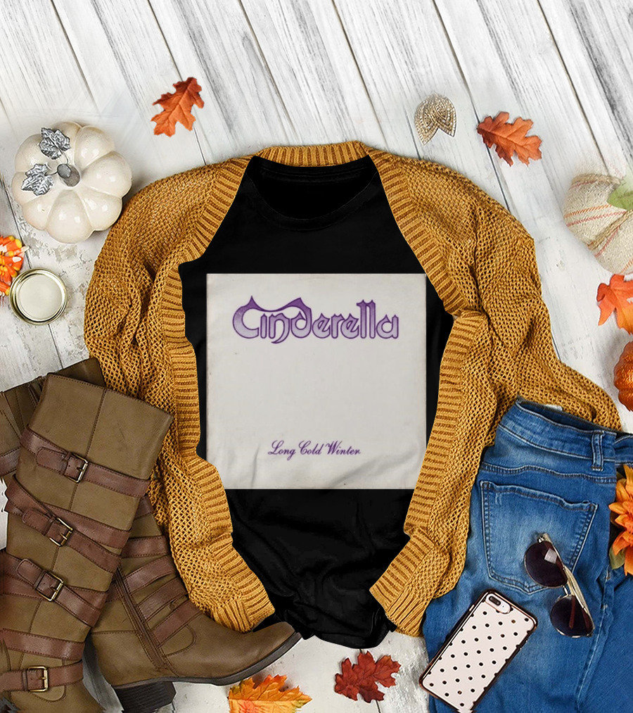Cinderella Long Cold Winter Album Cover Art Purple T-Shirt