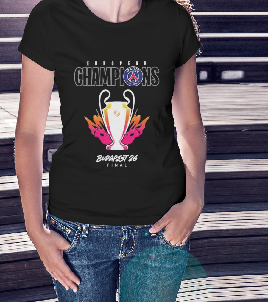 European Champions PSG Budapest 2026 Final T-Shirt