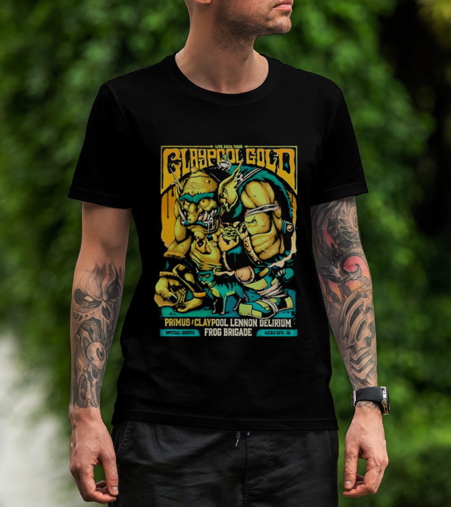 Primus Claypool Lennon Delirium Frog Brigade Crypto Gold Monster T-Shirt