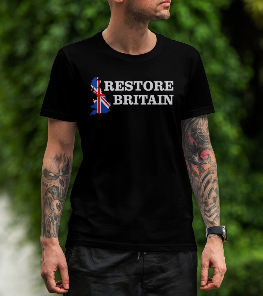 Restore Britain Union Jack Map England Scotland Wales T-Shirt