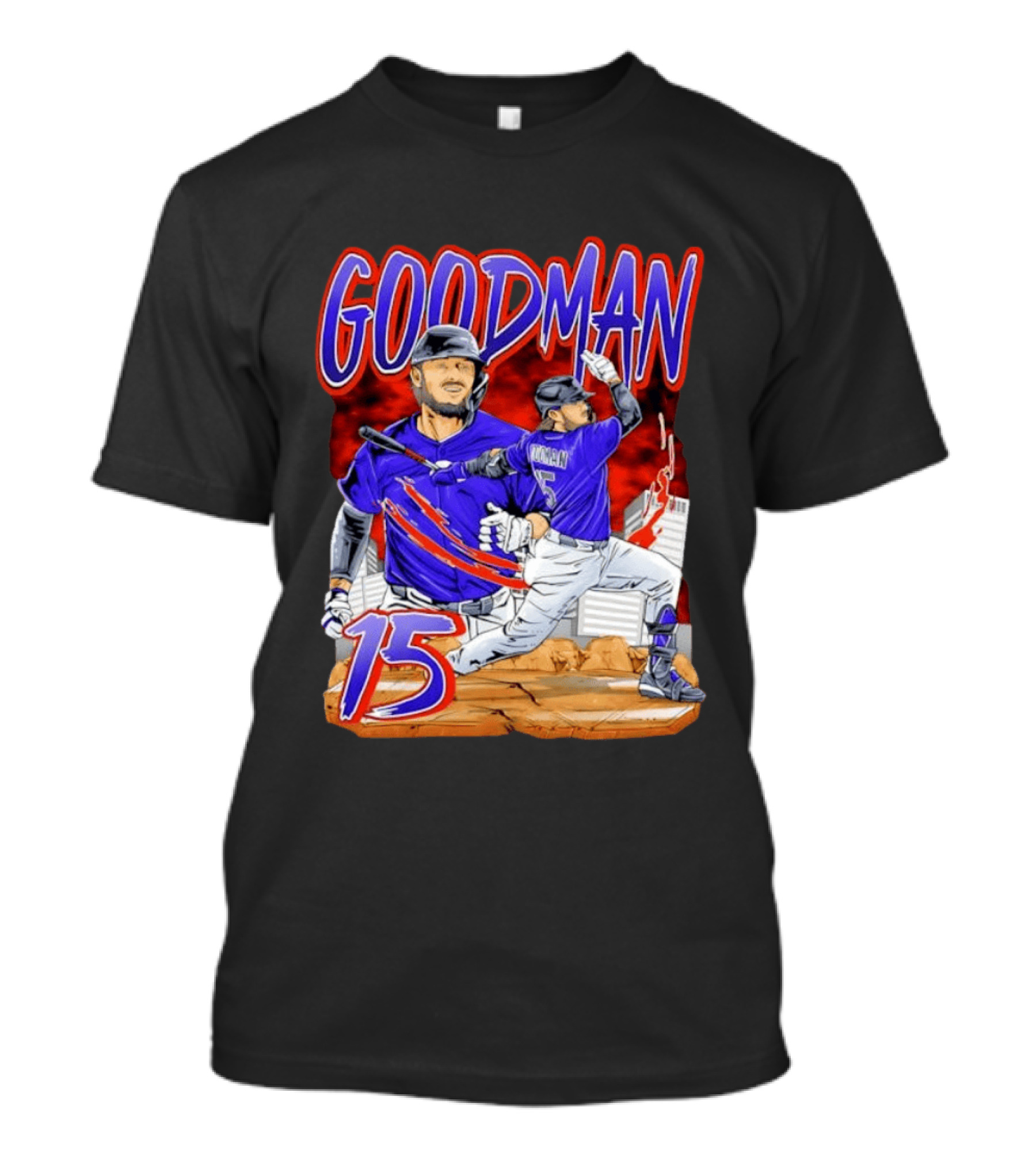 Goodman 15 Colorado Rockies Baseball Player Dynamic T-Shirt