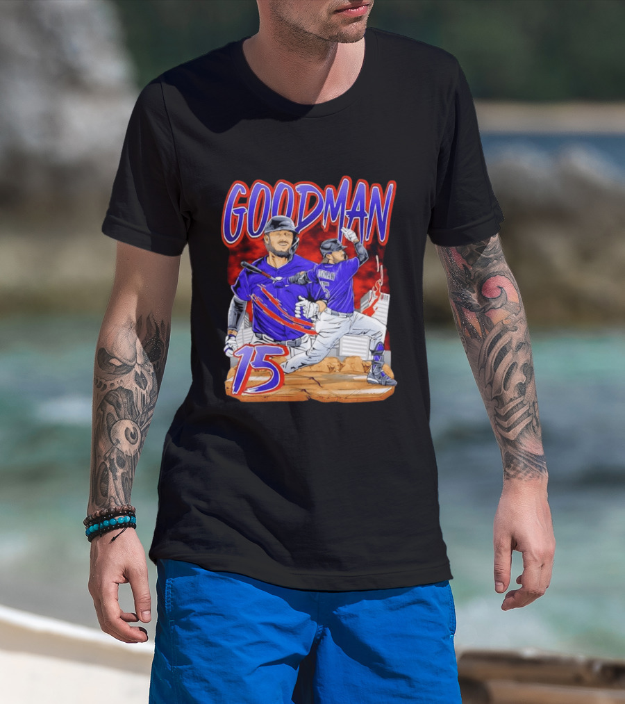 Goodman 15 Colorado Rockies Baseball Player Dynamic T-Shirt