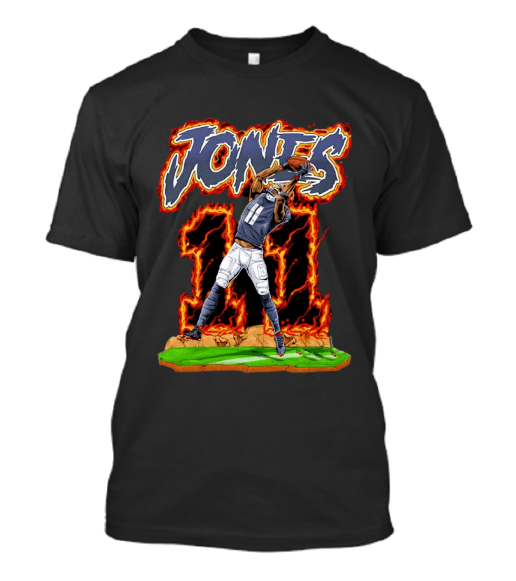 Jones 11 Julio Atlanta Falcons Flaming Football Player T-Shirt