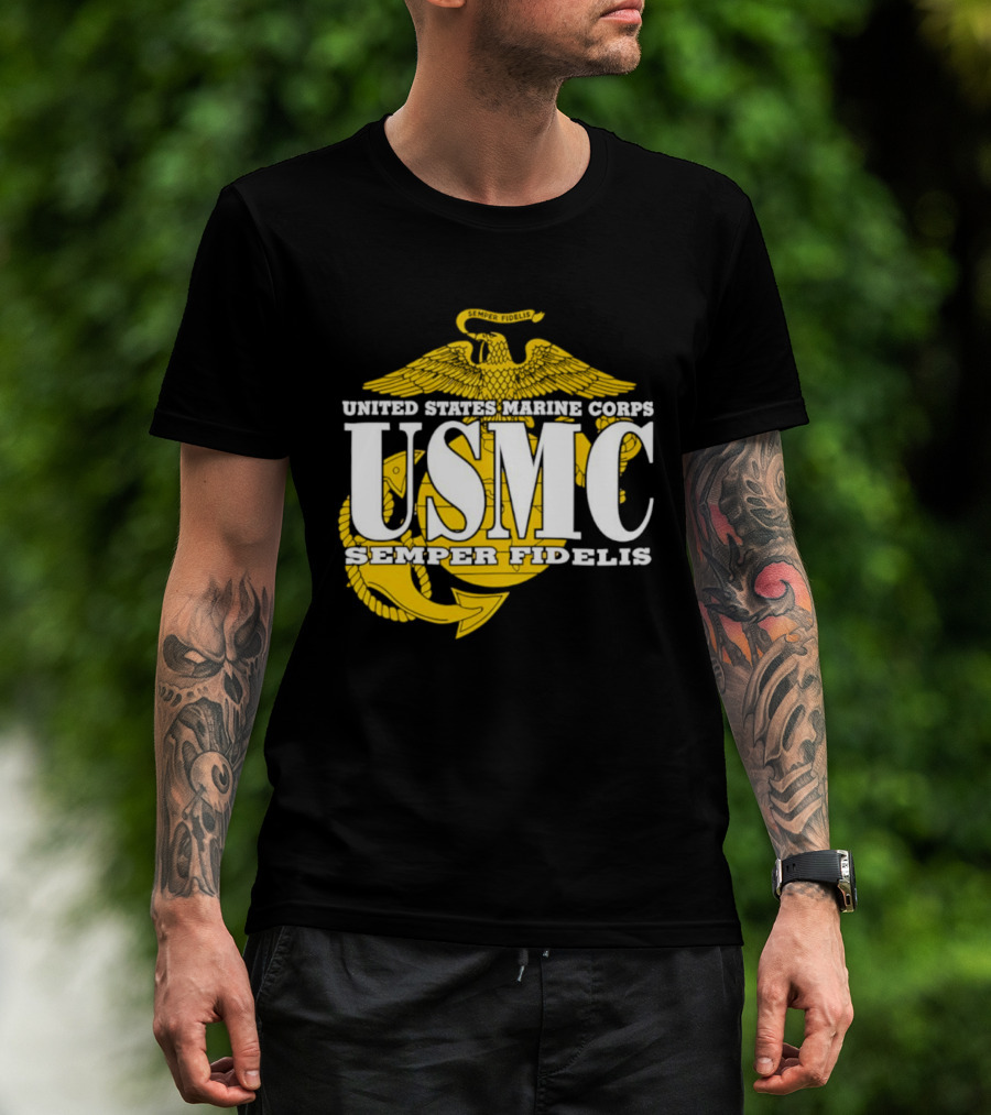 United States Marine Corps USMC Semper Fidelis Eagle Globe Anchor T-Shirt