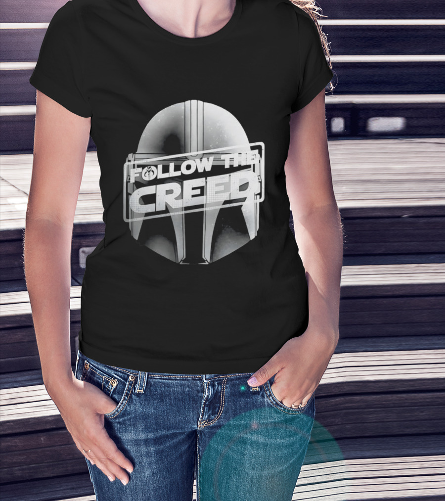 Mandalorian Helmet Follow The Creed Star Wars T-Shirt