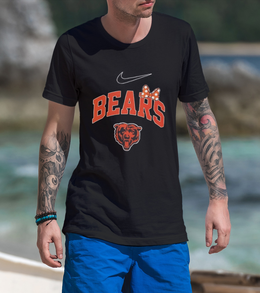 Chicago Bears Boo To You Fa Boo Lous Rugby Minnie Bow 2 Sided T-Shirt