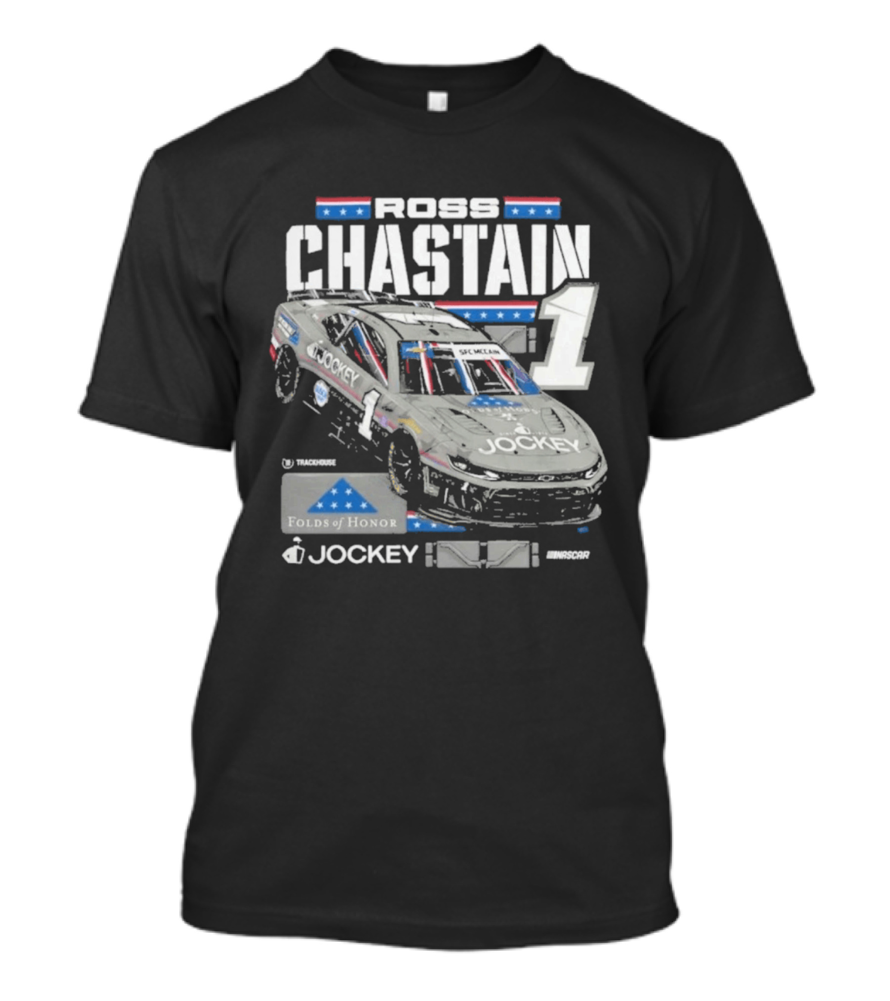 Ross Chastain #1 2026 Jockey Folds Of Honor Racing Car T-Shirt