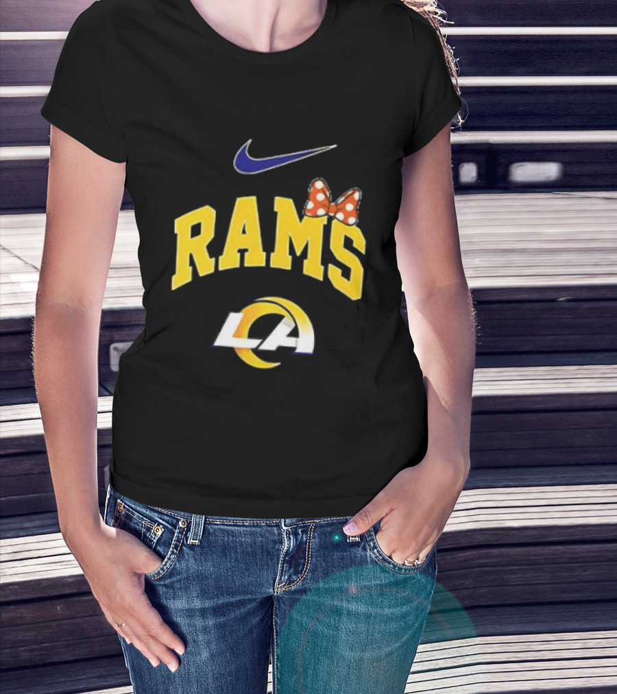 Los Angeles Rams Boo To You Fa Boo Lous Rugby Nike LA Bow T-Shirt