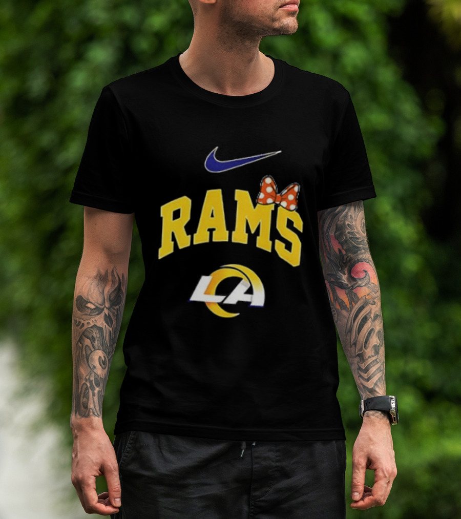 Los Angeles Rams Boo To You Fa Boo Lous Rugby Nike LA Bow T-Shirt
