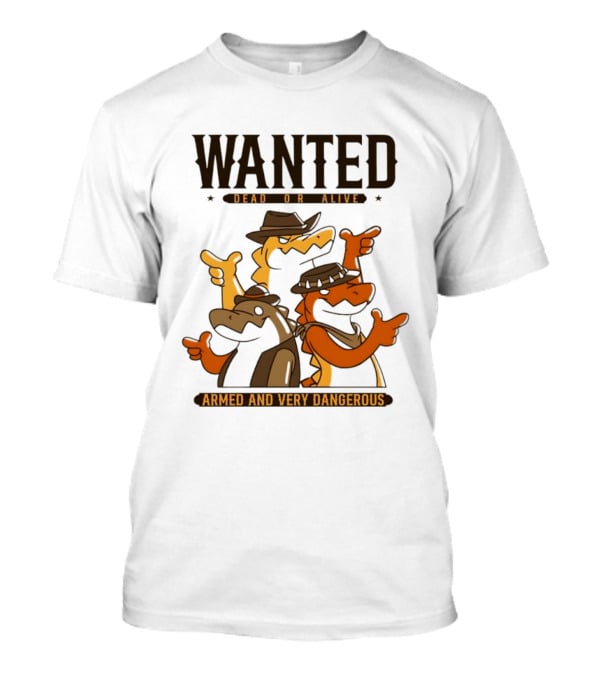 Wanted Dead Or Alive Alligator Cowboy Trio Armed And Very Dangerous T-Shirt