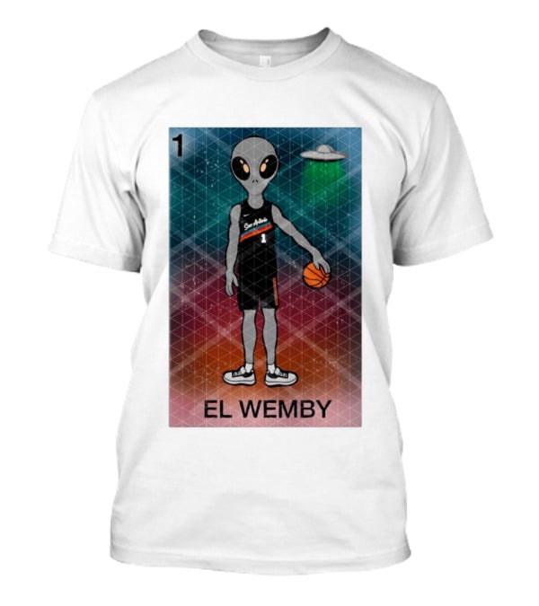 El Wemby Lotería Card Alien Victor Wembanyama San Antonio Spurs Basketball NBA 2026 T-Shirt