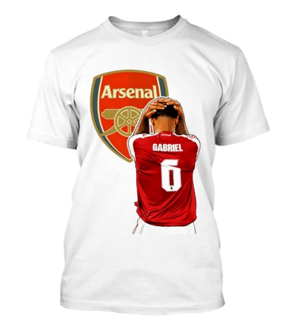 Gabriel Magalhaes Arsenal Jersey Number 6 Premier League T-Shirt