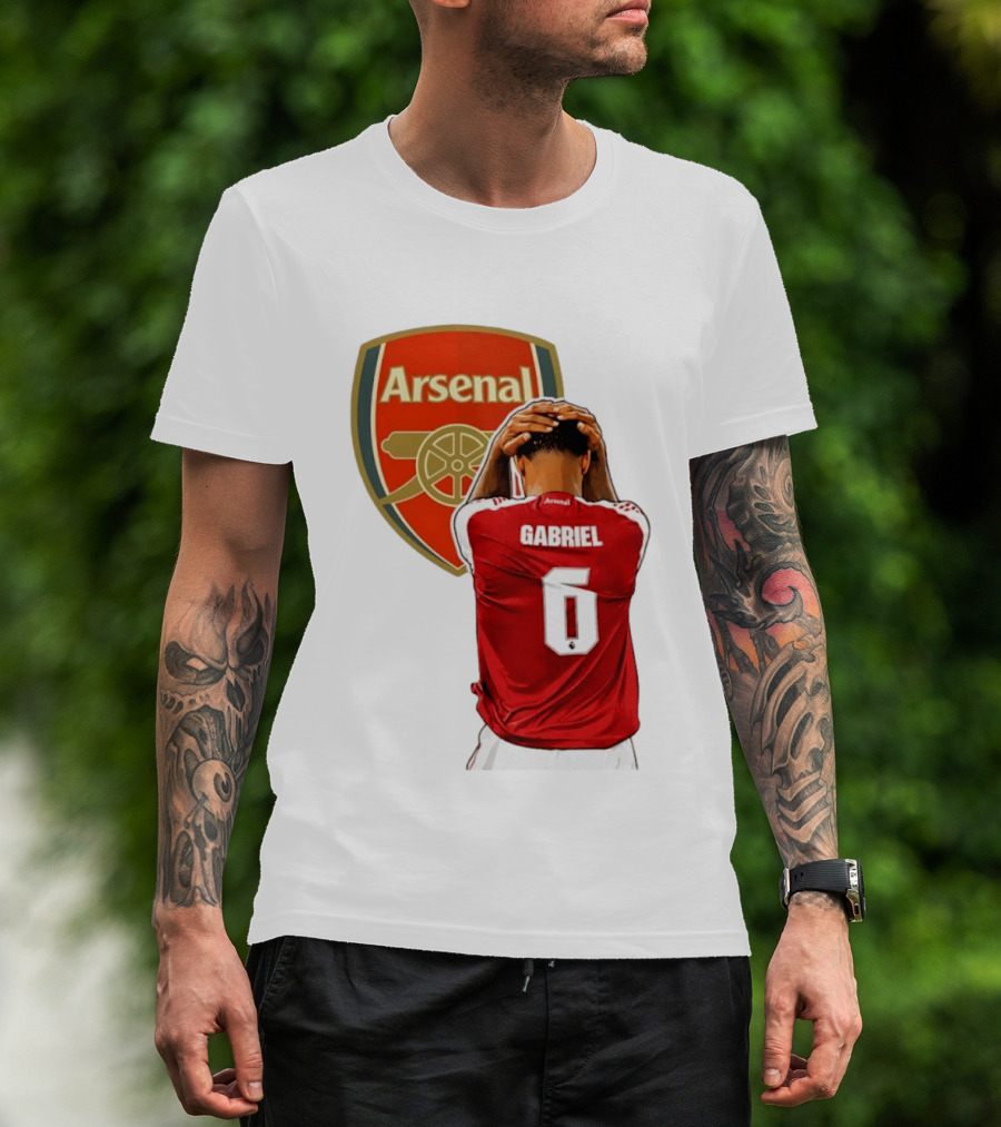 Gabriel Magalhaes Arsenal Jersey Number 6 Premier League T-Shirt