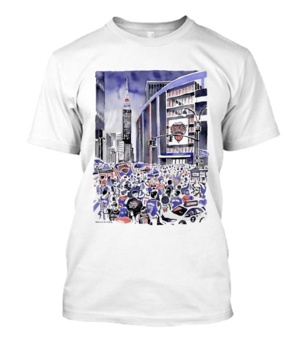 New York Knicks Madison Square Garden Empire State Building Fans Scene T-Shirt