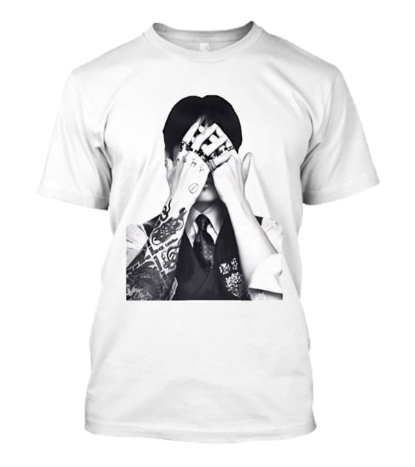 Jungkook BTS Tattoo Hands Rings Black And White Aesthetic T-Shirt