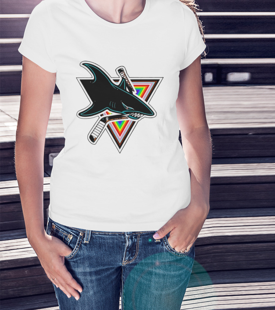 San Jose Sharks Pride NHL Rainbow Ice Hockey Team T-Shirt