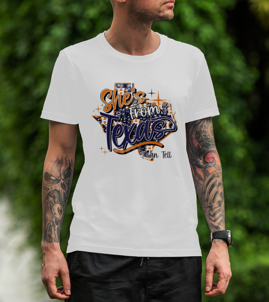 She's From Texas I Can Tell Map 2026 T-Shirt