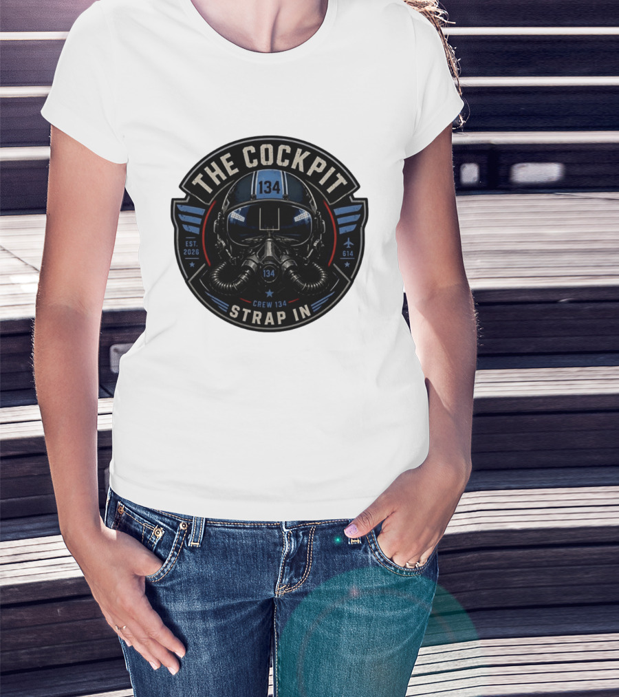 The Cockpit Strap In Crew 134 Football Helmet Est 2026 134 614 T-Shirt